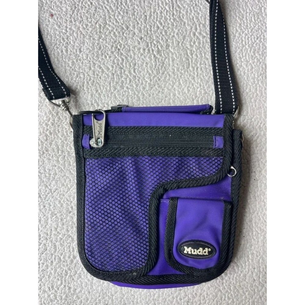 Vintage 90s Y2K Mudd Purple Accessory and Makeup Case Crossbody Multipocket Bag